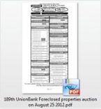 189th unionbank foreclosed properties auction august 2012