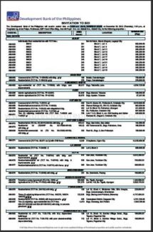 DBP foreclosed properties invitation to bid for December 20 2012 sealed bidding thumbnail