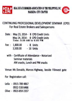 rebap marikina cpd flyer may 23 24 2014