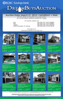 rcbc savings bank foreclosed properties dream buys auction march 21 2015