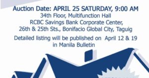 RCBC SAVINGS BANK Foreclosed properties dream buys auction April 25 2015 featured