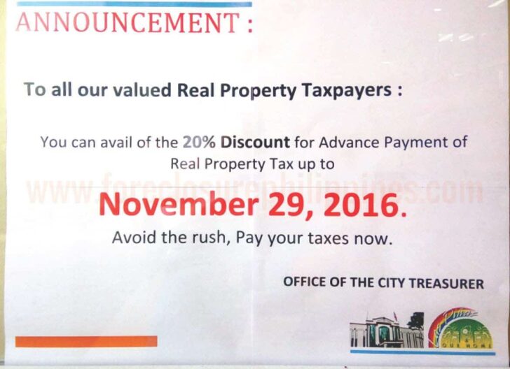 Get Up To 20% Discount On Real Property Tax (Amilyar) In Las Pinas And Paranaque By Paying Early