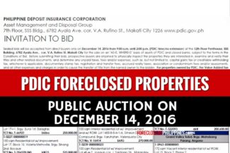 pdic foreclosed properties december 14 2016