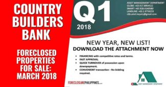 country builders bank foreclosed properties march 2018