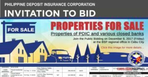 pdic foreclosed properties invitation to bid december 8 2017 2