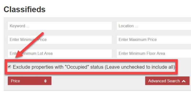 How To Exclude Occupied Foreclosed Properties When Searching Our Foreclosed Real Estate Database