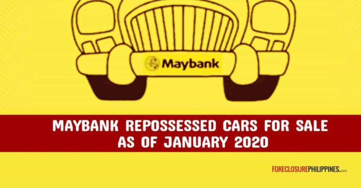 Maybank Repossessed Cars for sale in January 2020 via Sealed Bidding