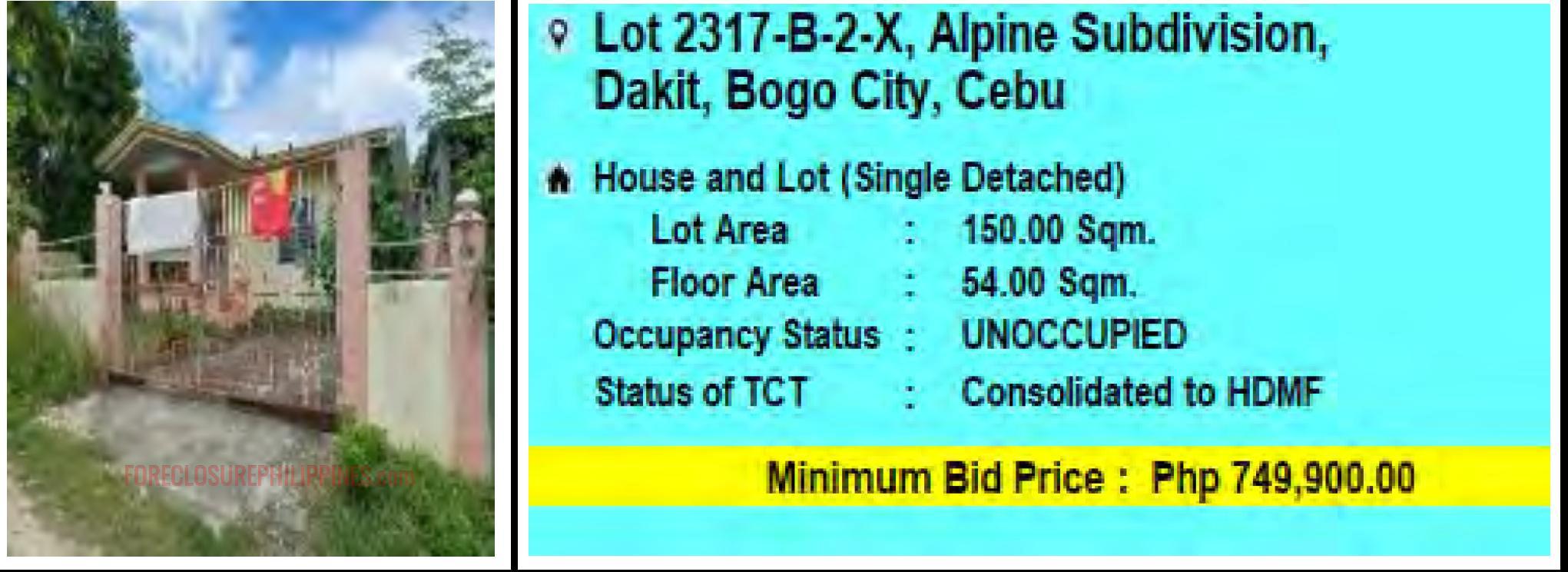 Pag-IBIG Foreclosed Single Detached - LOT 2317-B-2-X, ALPINE ...