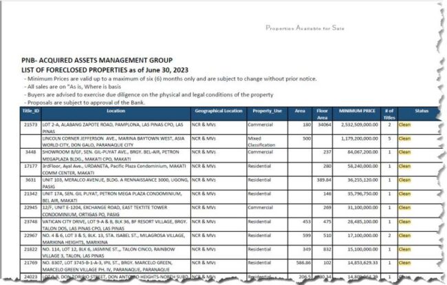 6,415 PNB Foreclosed Properties In July 2023 Listing ...