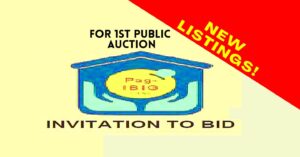 Pag-IBIG acquired assets 1st bidding listings